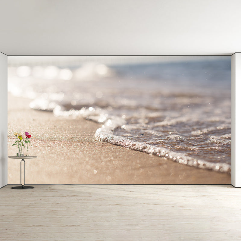 Tropical Style Blue Sandy Beach Wall Covering Waterproofing, Made to Measure