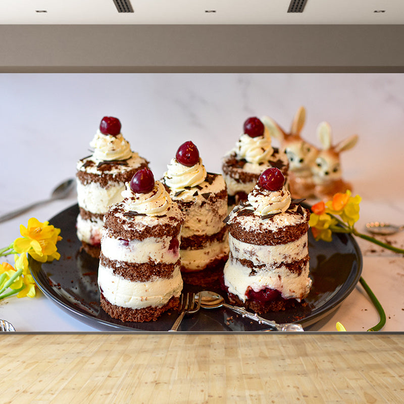 Different Desserts Cake Mural Wallpaper for Dessert Shop, Made to Measure