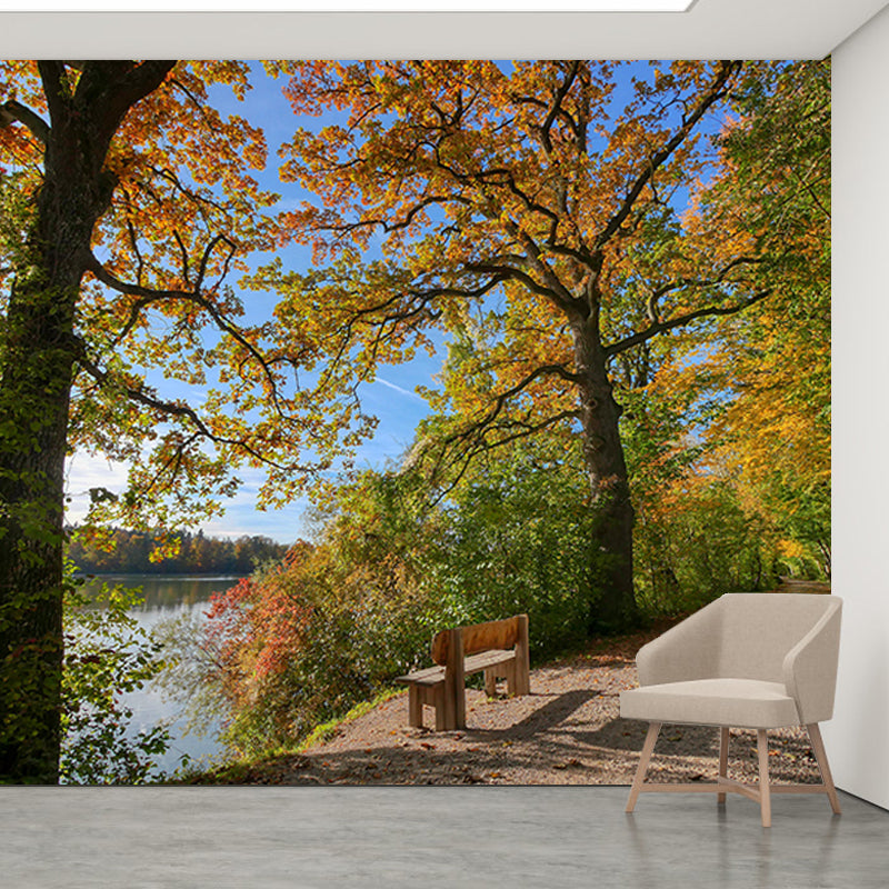Forest Scenery Wall Mural Simple Moisture Resistant Wall Decor for Living Room