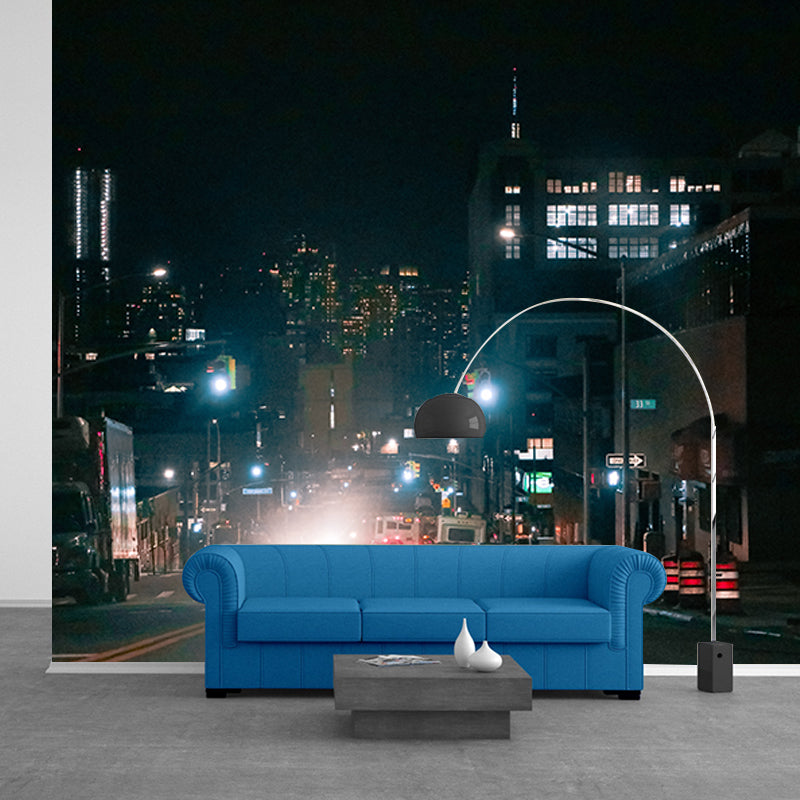 Whole City View Mural Wallpaper Water Resistant Wall Decor for Office Room