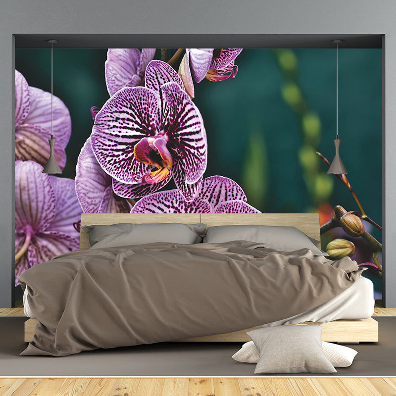 Beautiful Orchid Wallpaper Mural Water-Proof Living Room Wall Decoration