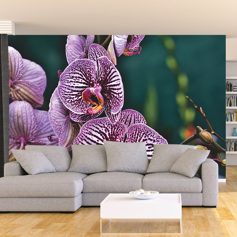 Beautiful Orchid Wallpaper Mural Water-Proof Living Room Wall Decoration
