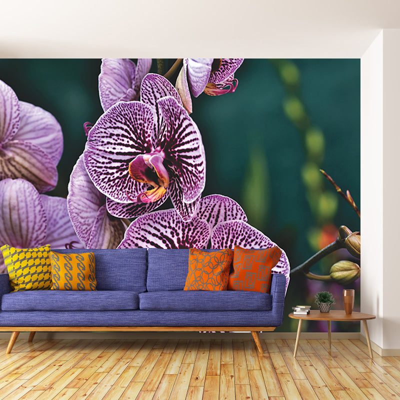 Beautiful Orchid Wallpaper Mural Water-Proof Living Room Wall Decoration