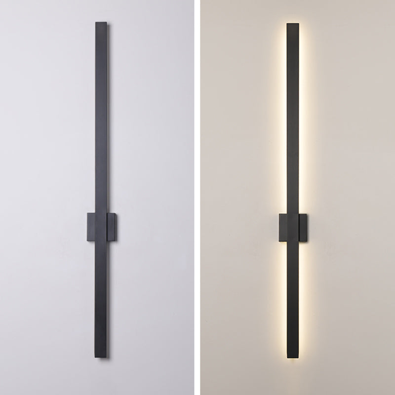 Lineare Schattenwandbeleuchtung moderner einfacher Stil 1 Licht Leuchten Licht in Schwarz und Gold