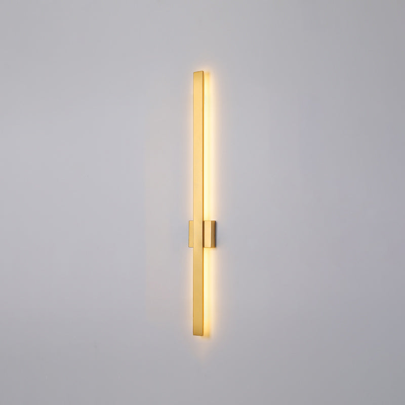 Lineare Schattenwandbeleuchtung moderner einfacher Stil 1 Licht Leuchten Licht in Schwarz und Gold