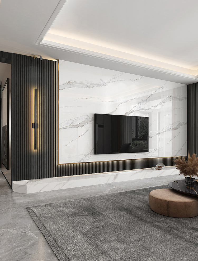 Lineare Schattenwandbeleuchtung moderner einfacher Stil 1 Licht Leuchten Licht in Schwarz und Gold