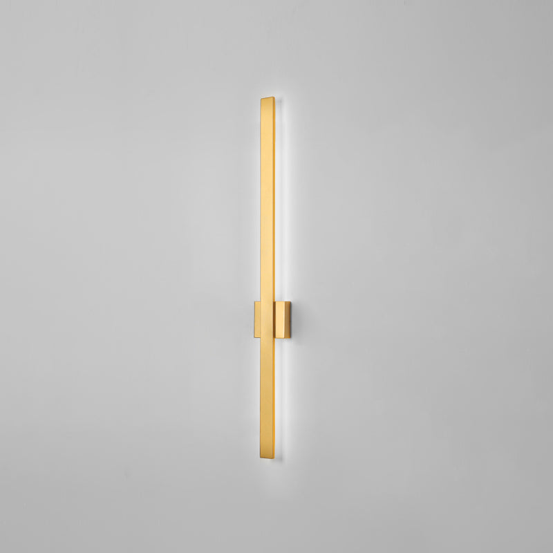 Lineare Schattenwandbeleuchtung moderner einfacher Stil 1 Licht Leuchten Licht in Schwarz und Gold