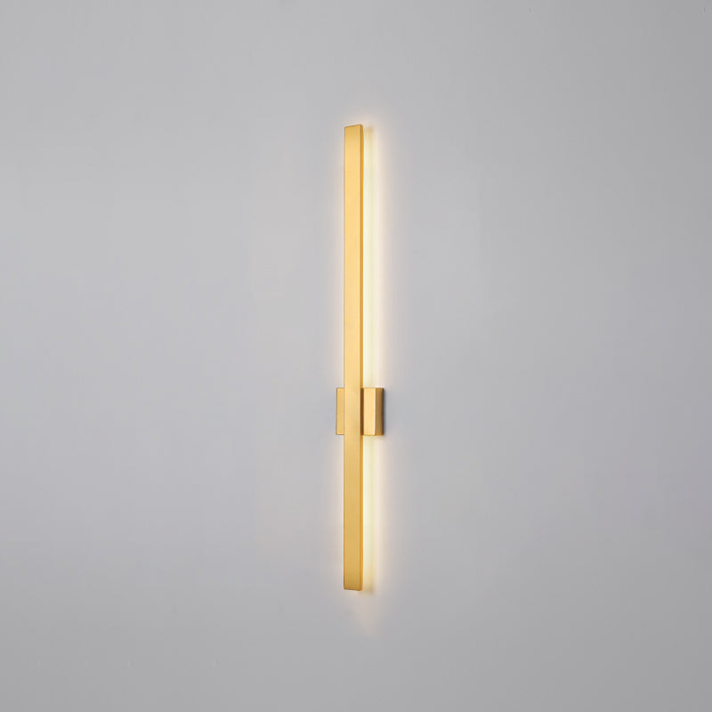 Lineare Schattenwandbeleuchtung moderner einfacher Stil 1 Licht Leuchten Licht in Schwarz und Gold