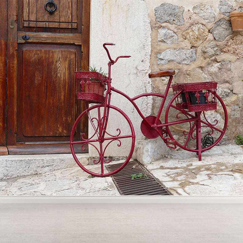 Maßgeschneiderte Vintage-Fahrrad-Wandtapete, Heimdekoration, zeitgenössischer Stil für die Inneneinrichtung