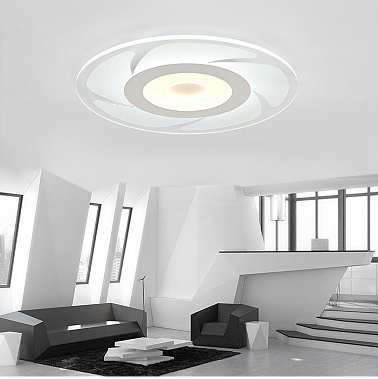 Lámpara empotrada de molino de viento acrílico súper fino, luz LED blanca de montaje en techo de estilo moderno en blanco/cálido/luz blanca exterior cálida interior