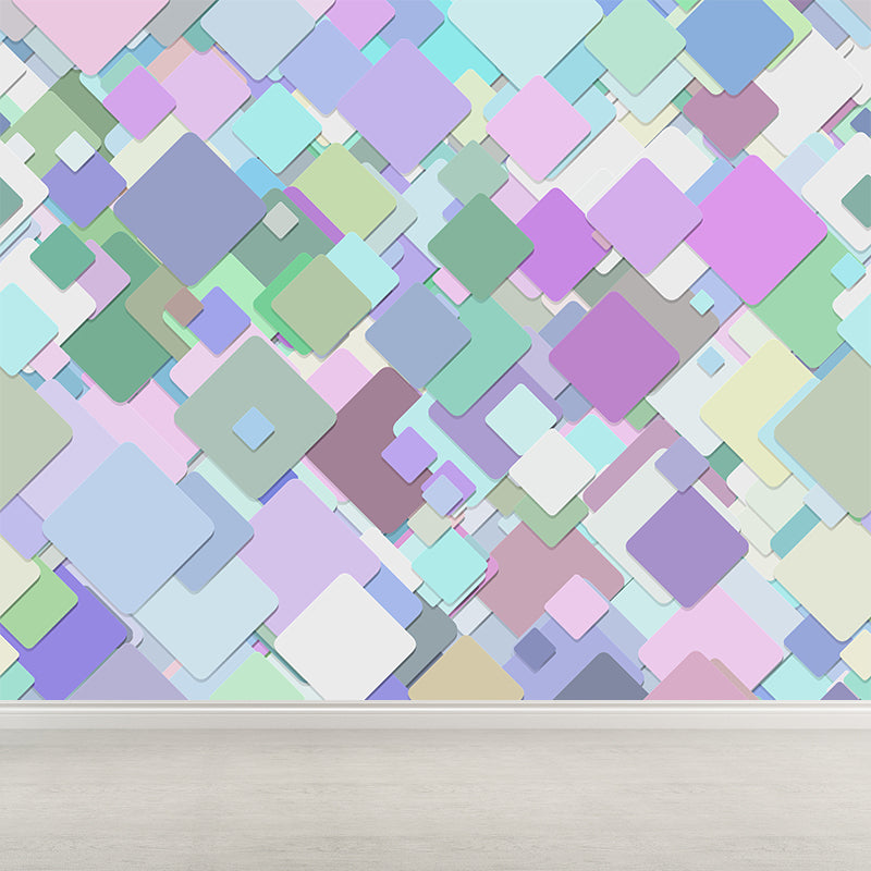 Modern Geometric Mural Wallpaper Square Illustration Multiple Sizes Available