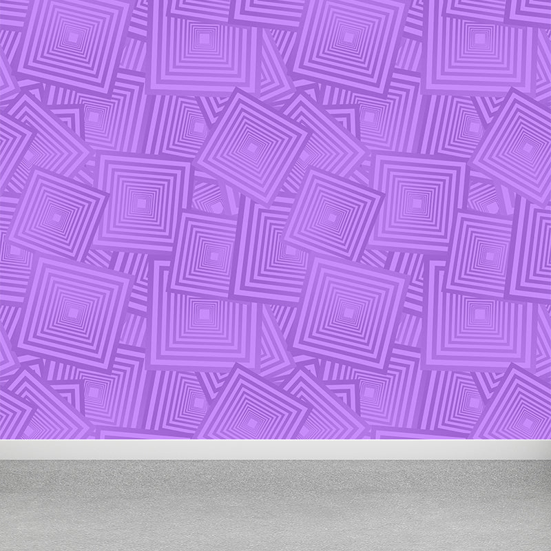 Contemporary Geometric Mural Wallpaper Square Illustration Multiple Sizes Available