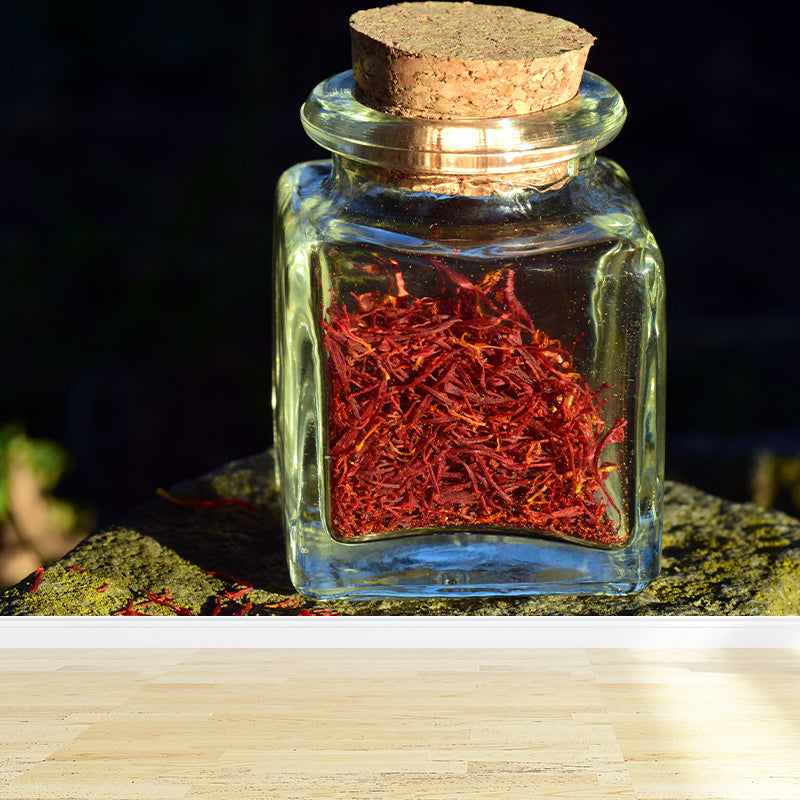 Wild Saffron Wall Mural Mildew Resistant Backsplash Wall Covering Kitchen Murals