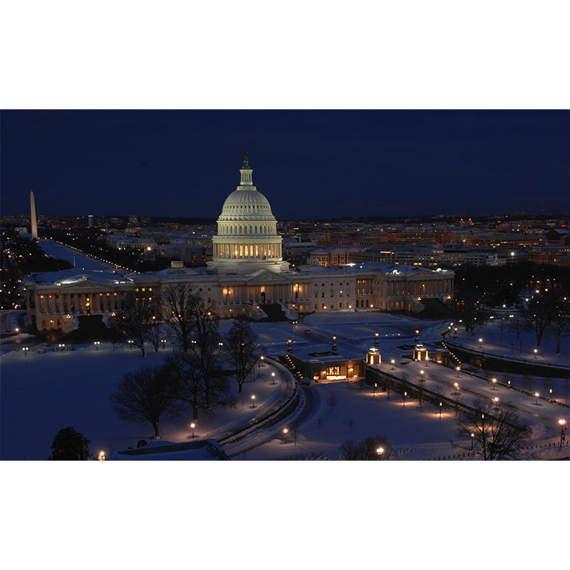 City Night View Mural Wallpaper Mildew Resistant Wall Covering for Meeting Room Decoration