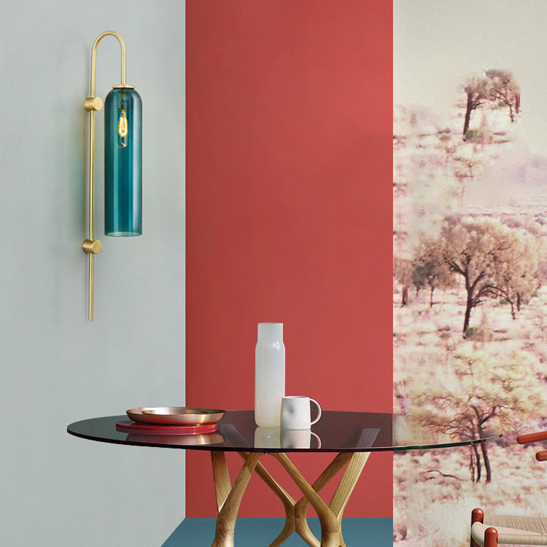 Gooseneck Sconce Light Fixture Minimalist-Style Glass Wall Mounted Light Fixture
