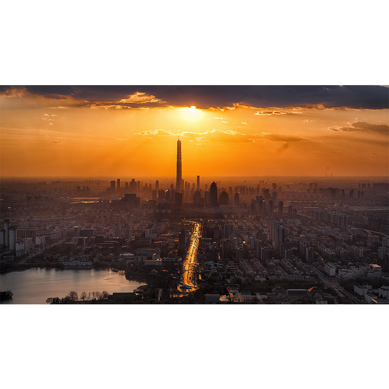 Beautiful Cityscapes Mural Decal Customized Contemporary Wall Covering