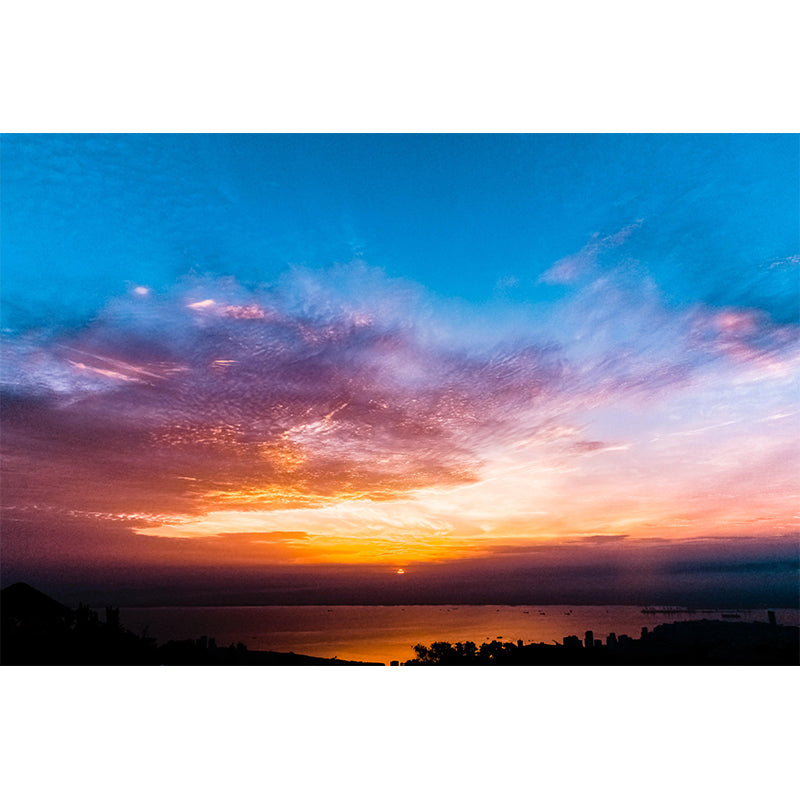 Sky View Contemporary Wall Mural Modernist Wall Covering for Bedroom Decor