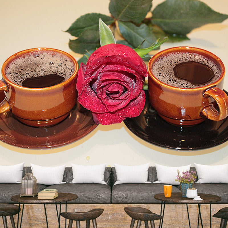 Nice Coffee Wallpaper Mural Full Size Business Wall Covering for Coffee Shop