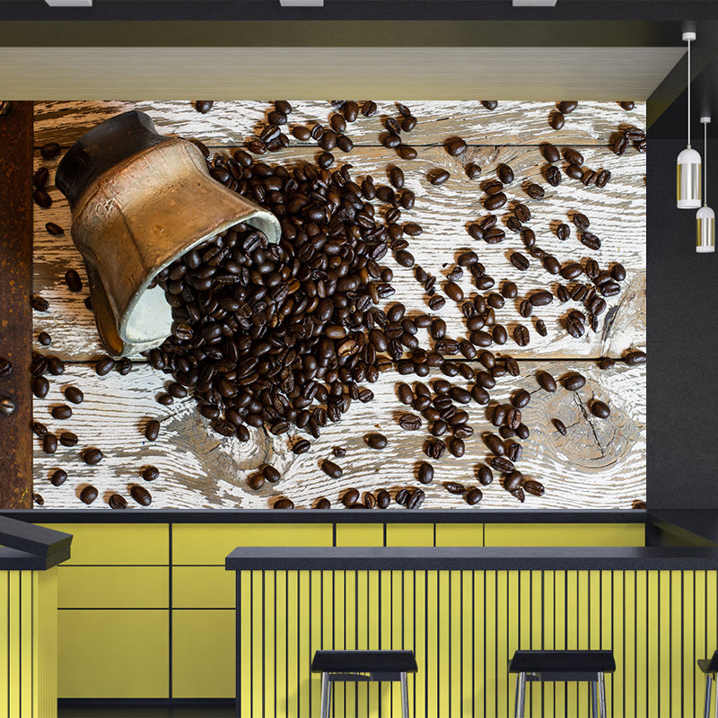 Coffee Beans Wallpaper Mural Stain Resistant Modernist Coffee Shop Wall Decor