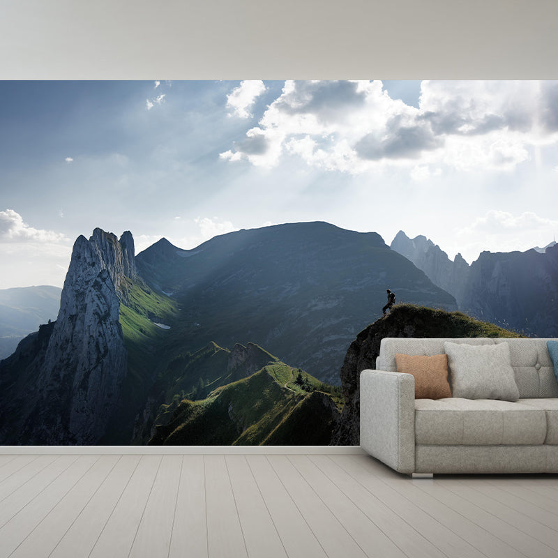 Huge Mountain Modernist Wall Mural Decal Photography Stain Resistant for Living Room