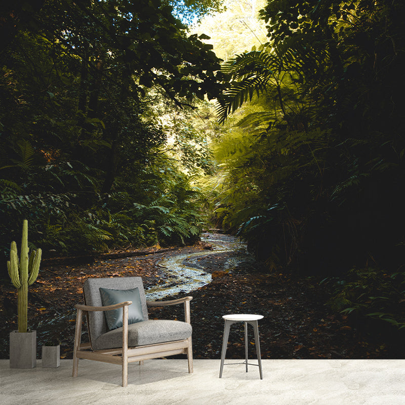 Papier peint mural forêt de couleurs douces, décoration murale moderniste écologique pour chambre à coucher