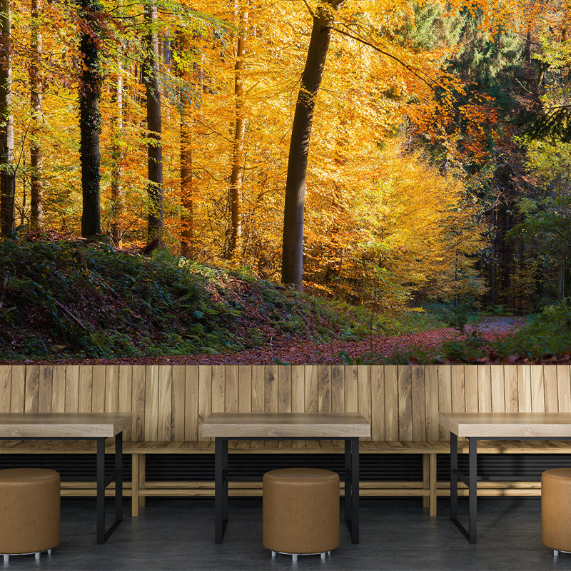 Papier peint mural forêt de couleurs douces, décoration murale moderniste écologique pour chambre à coucher
