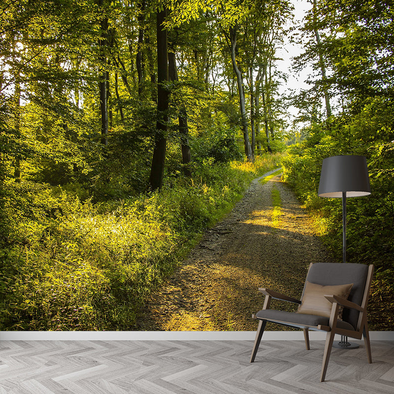 Papier peint mural forêt naturelle, décoration murale moderniste écologique en couleur douce