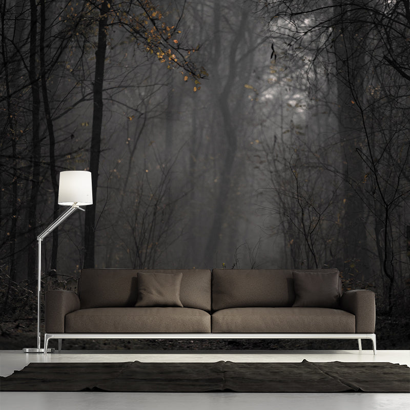 Huge Forest Modernist Wall Mural Decal Photography Stain Resistant for Living Room