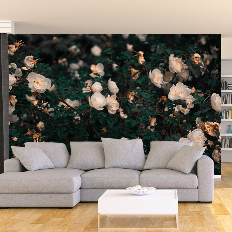 Elegant Blooming Flower Contemporary Mural Wallpaper for Girl's Bedroom