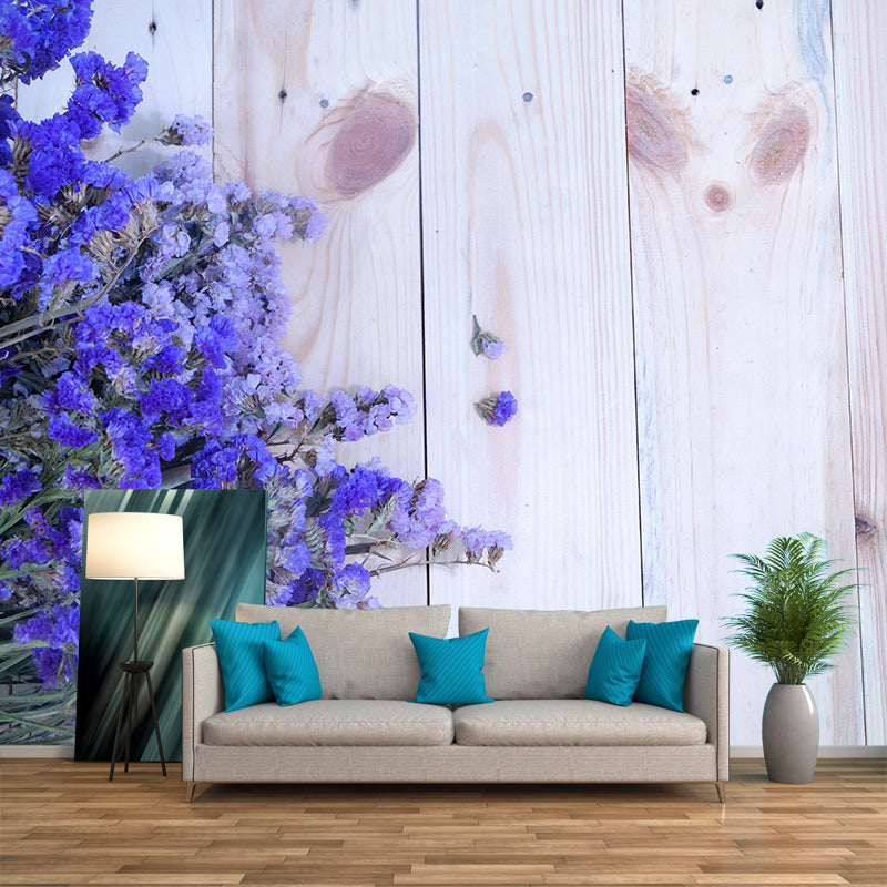 Elegant Blooming Flower Contemporary Mural Wallpaper for Girl's Bedroom