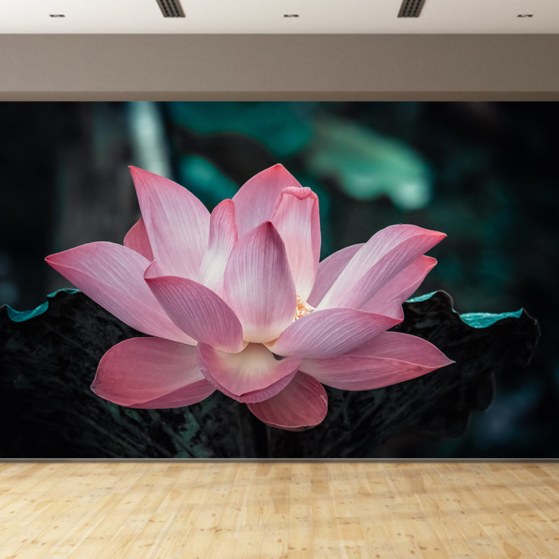 Décoration murale Lotus en fleurs pour chambre à coucher, résistante à l'humidité et couleur douce