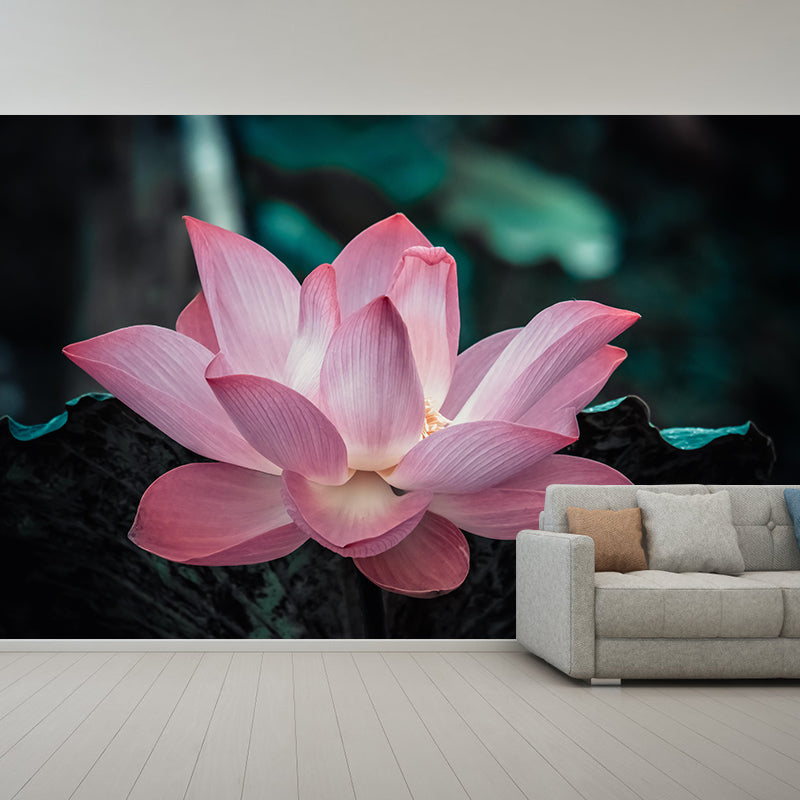 Blooming Lotus Wall Decor for Bedroom Moisture Resistant in Soft Color