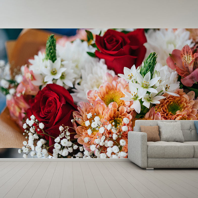 Beautiful Rose Wallpaper Mural Contemporary Style Wall Decor for Bedroom