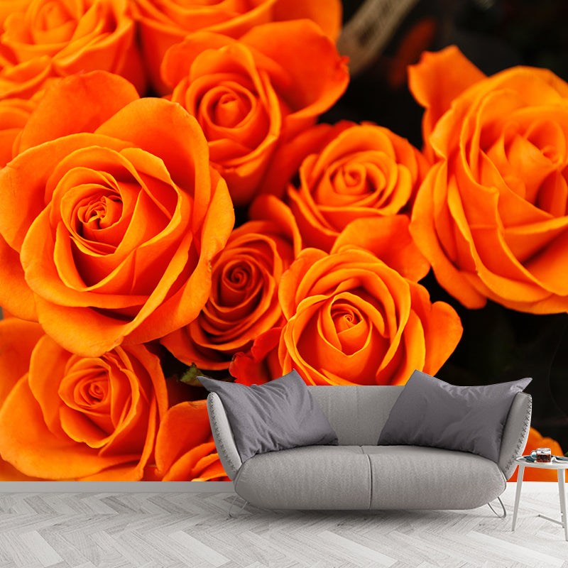 Elegant Rose Flower Photography Mural Environment Friendly Wallpaper for Girl's Bedroom