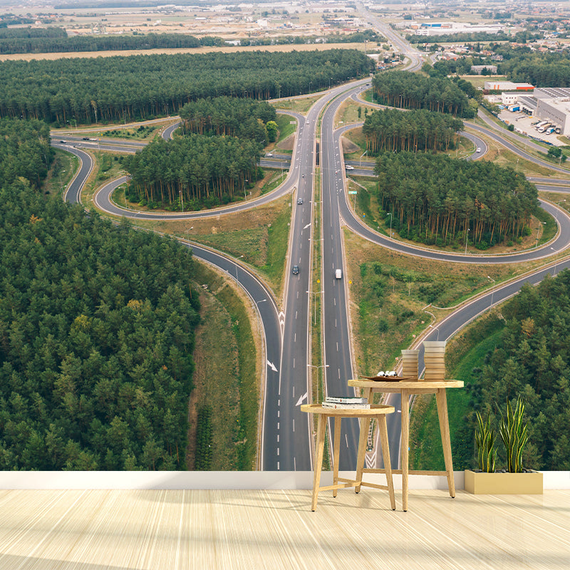 Various Highway View Mural Wallpaper Eco-friendly Material Wall Covering