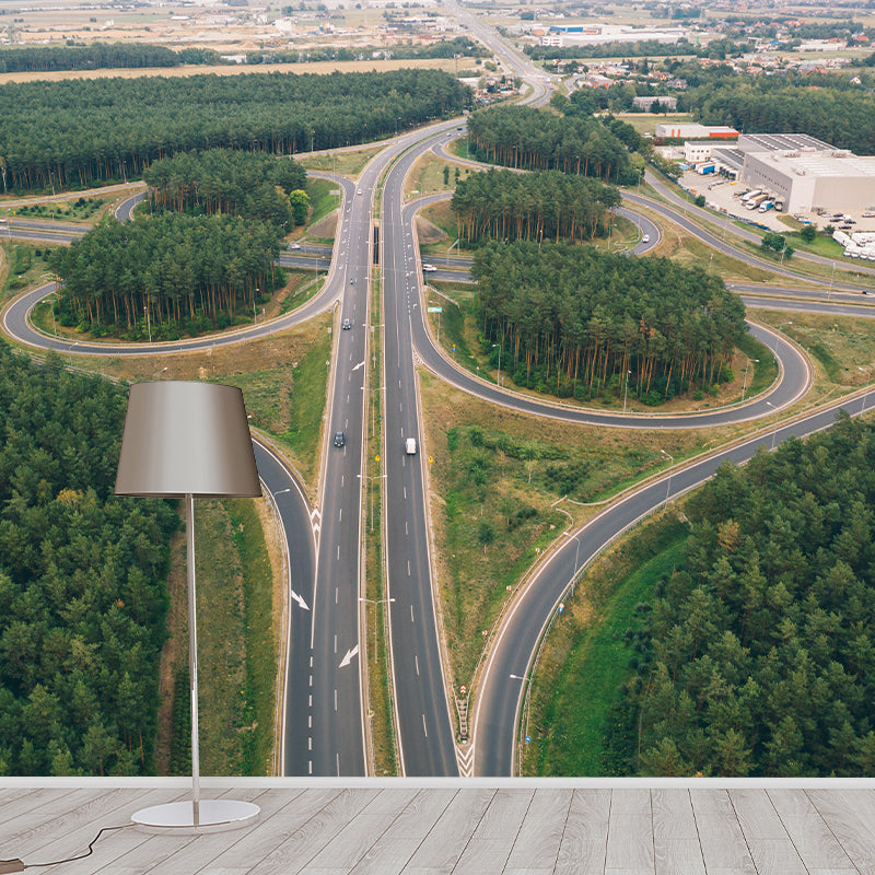 Various Highway View Mural Wallpaper Eco-friendly Material Wall Covering