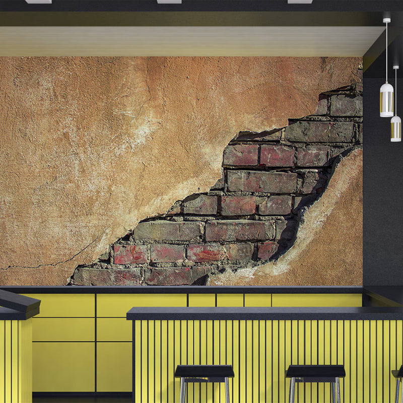 Brick Surface Mural Wallpaper Eco-friendly Stain Resistant Living Room Wall Covering