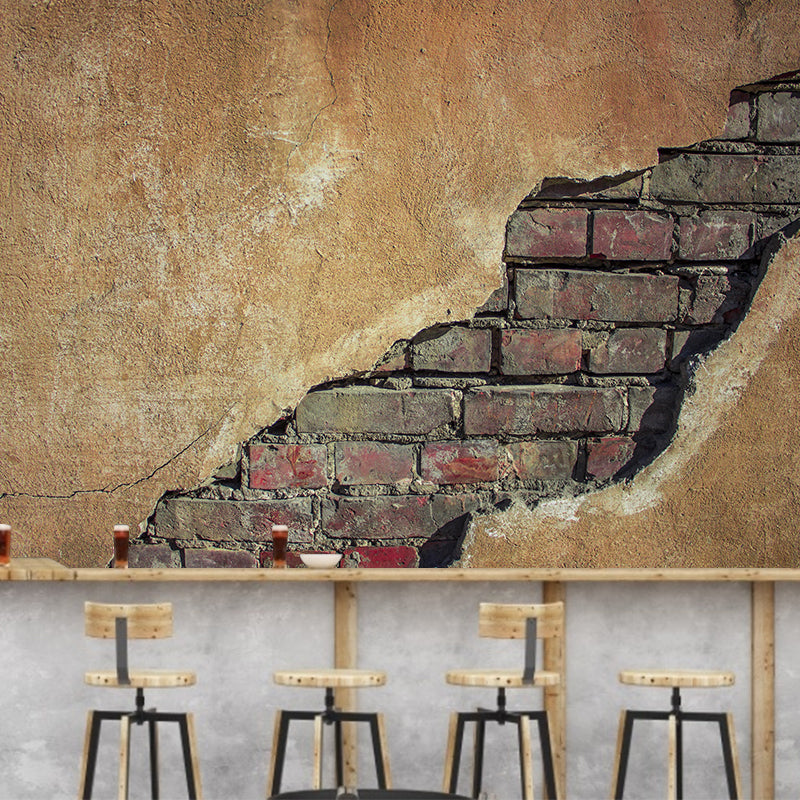Brick Surface Mural Wallpaper Eco-friendly Stain Resistant Living Room Wall Covering