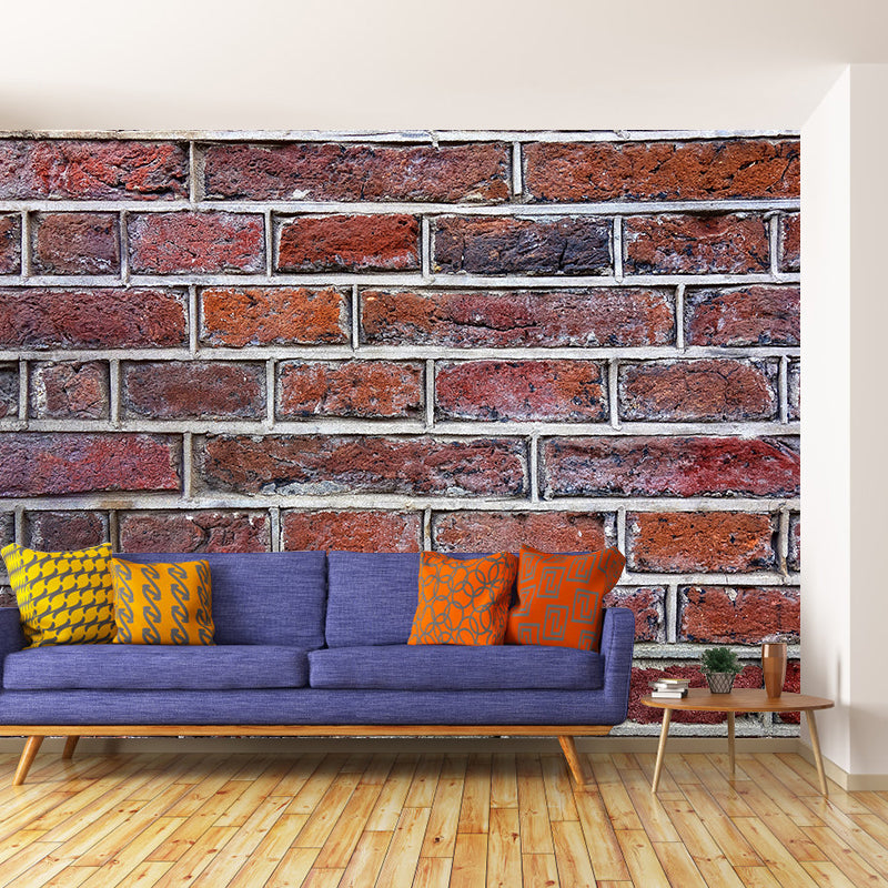 Industrial Style Wallpaper Murals with Brick Wall Pattern Stain Resistant Wall Covering