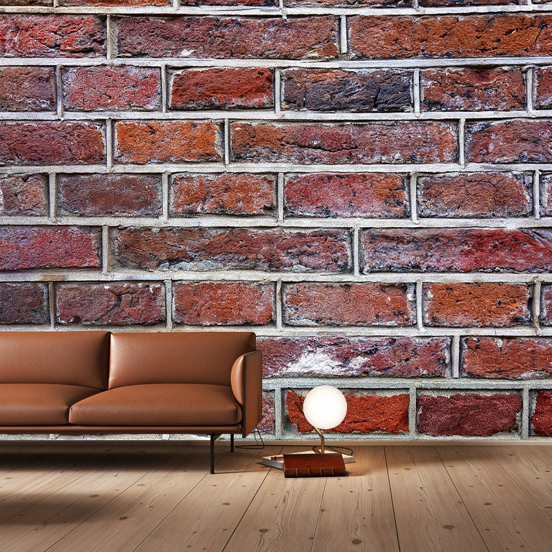 Industrial Style Wallpaper Murals with Brick Wall Pattern Stain Resistant Wall Covering