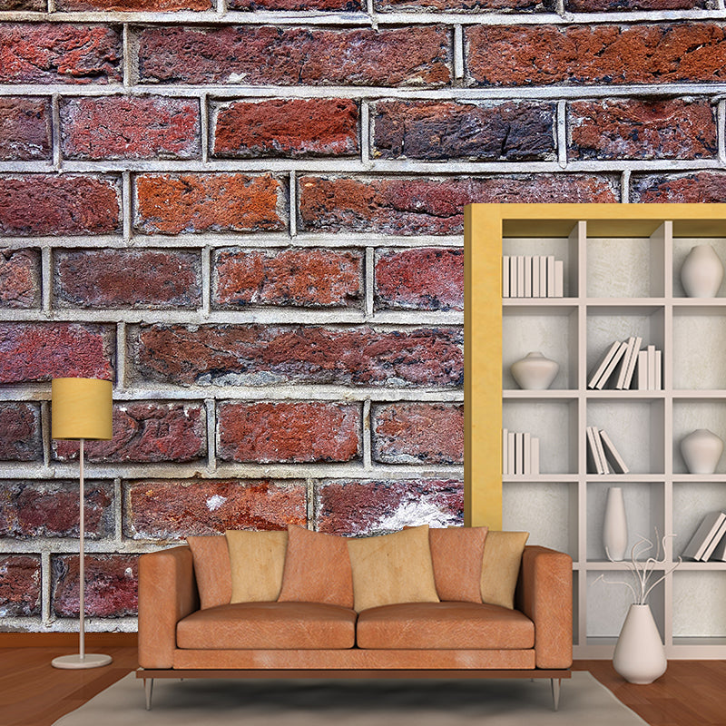 Industrial Style Wallpaper Murals with Brick Wall Pattern Stain Resistant Wall Covering
