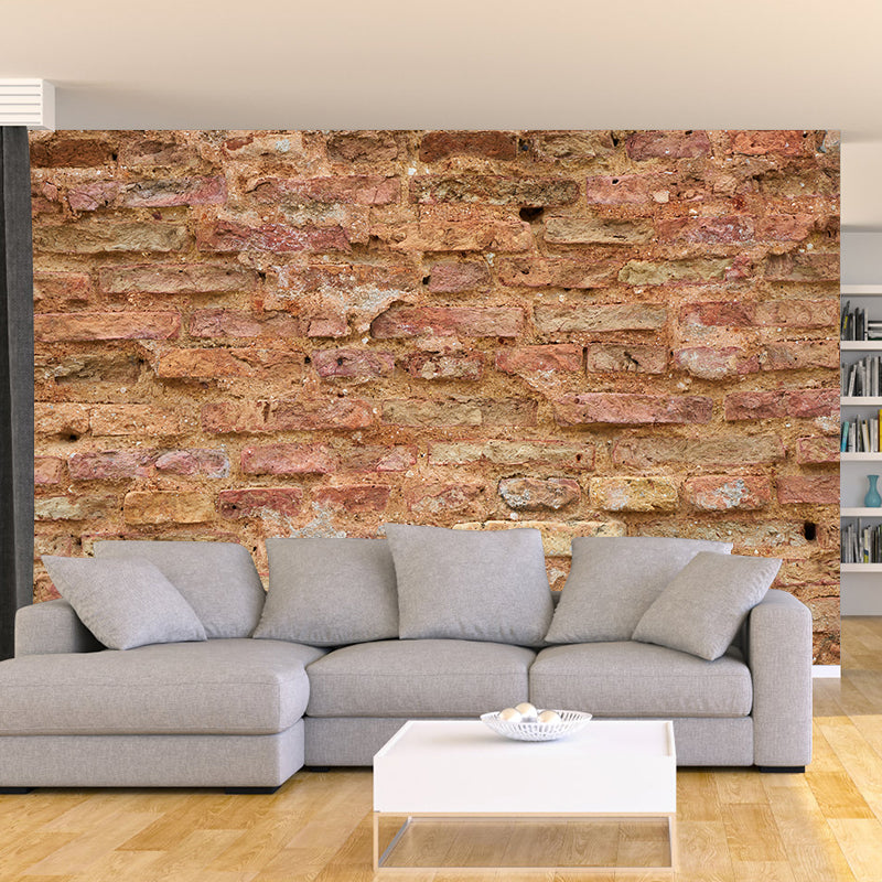 Industrial Style Wallpaper Murals with Brick Wall Pattern Stain Resistant Wall Covering