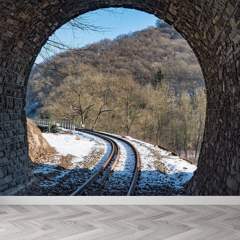 Mildew Resistant Tunnel Mural Wallpaper 3D Scene Wall Decor Bedroom Wall Murals