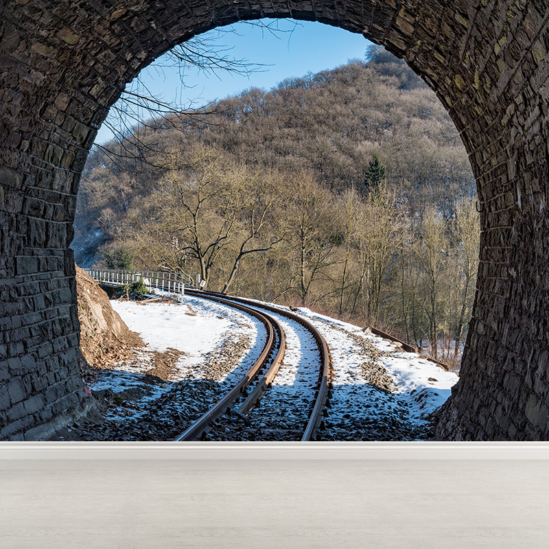 Mildew Resistant Tunnel Mural Wallpaper 3D Scene Wall Decor Bedroom Wall Murals