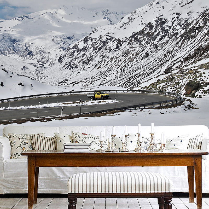 Full Size Photography Modern Style Mural Wallpaper with Road in Soft Color