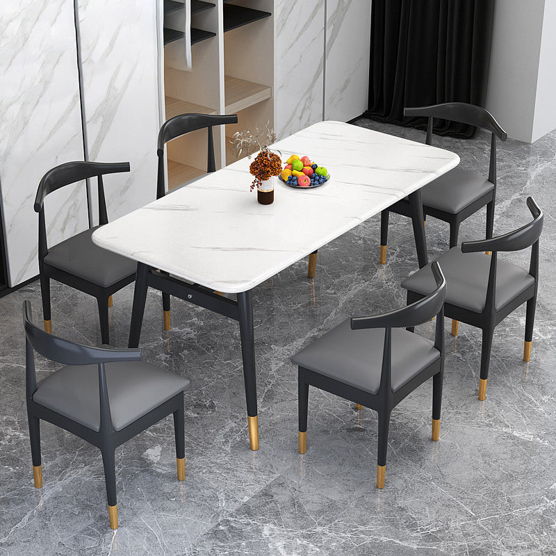 Modern Standard Sintered Stone Top Dining Room Set of Rectangle Shape for Kitchen Table Set