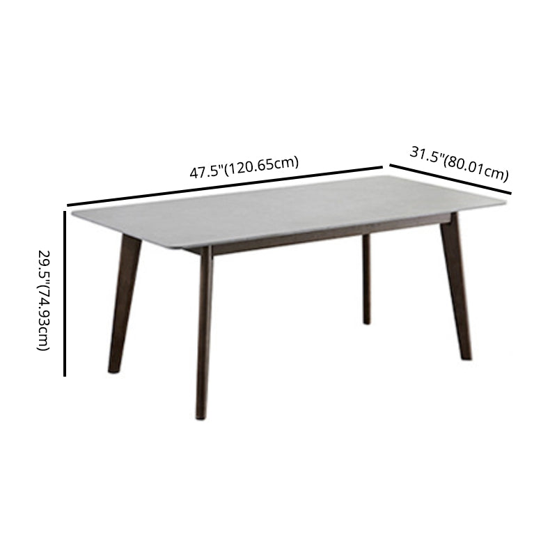 Minimalist Gray Sintered Stone Top Dining Set Rectangle Shape Standard Dining Set for Kitchen