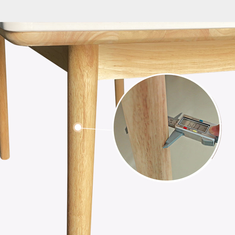 Modern Style Sintered Stone White Dining Set Standard Rectangle Shape Dining Set with 4 Legs Base