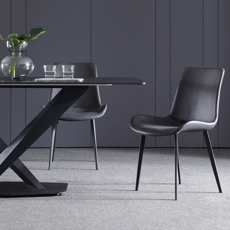 Minimalist Sintered Stone Dining Room Set Fixed Dining Set with Rectangle Table for Home Use