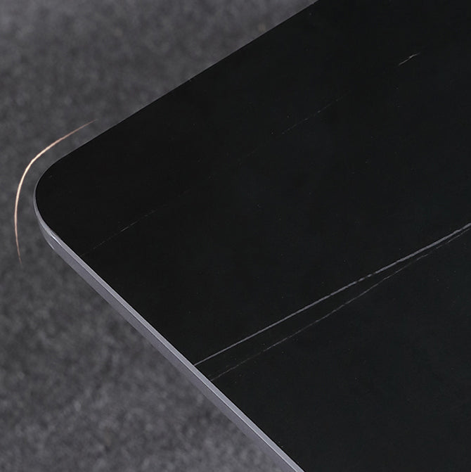 Minimalist Sintered Stone Dining Room Set Fixed Dining Set with Rectangle Table for Home Use